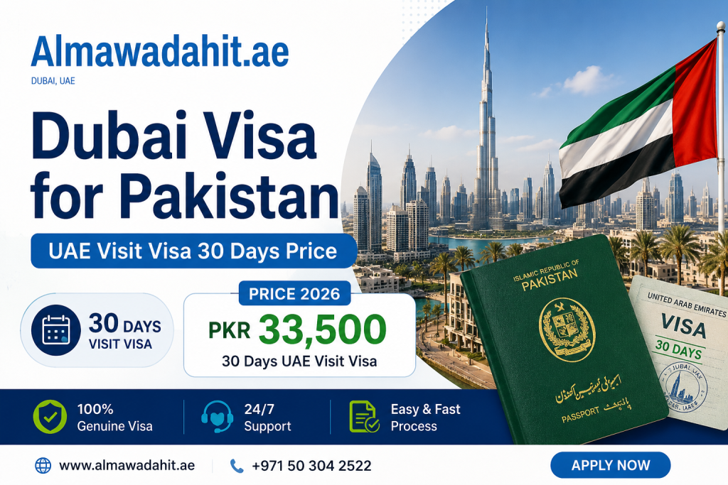 Dubai Visa for Pakistan Price 2026 UAE Visit Visa 30 Days Price