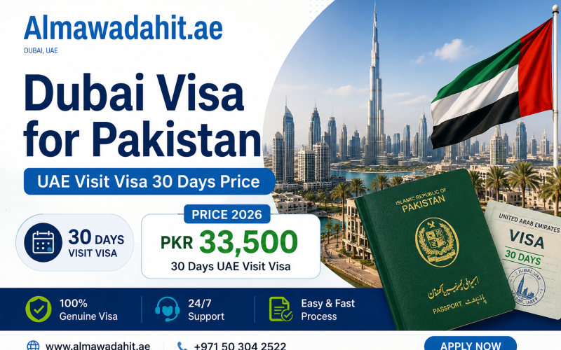 Dubai Visa for Pakistan Price 2026 UAE Visit Visa 30 Days Price