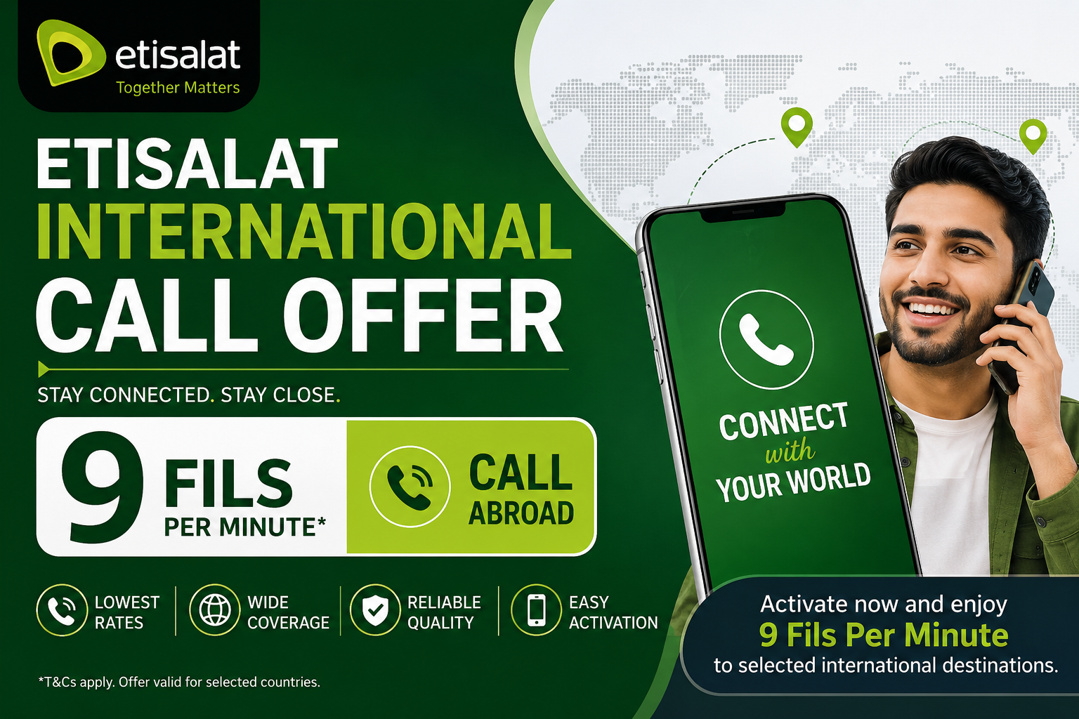 Etisalat International Call Offer 9 Fils Per Minute