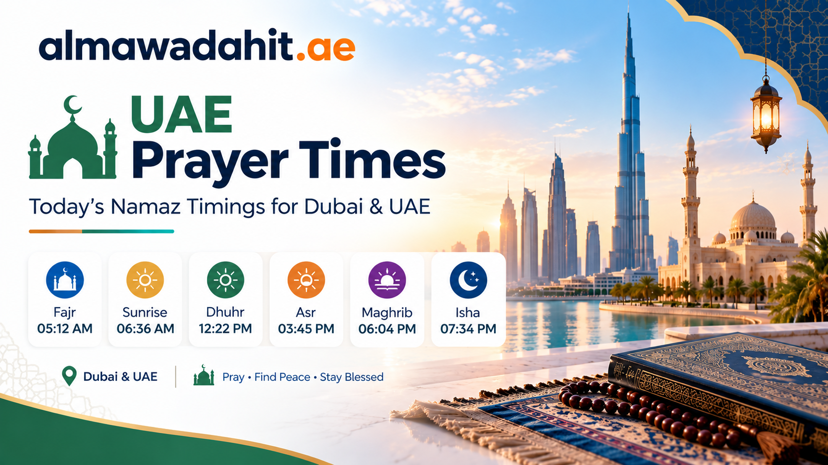 UAE Prayer Times Today’s Namaz Timings for Dubai & UAE